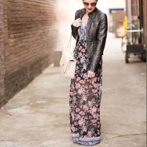 Express Boho V-Neck Floral Kimono Style Maxi Dress